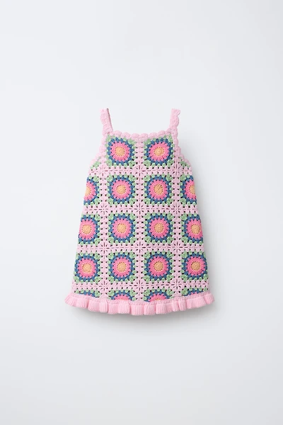 CROCHET RUFFLE DRESS