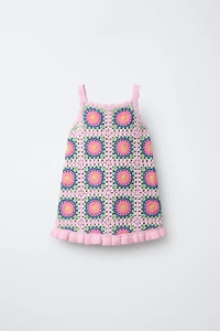 CROCHET RUFFLE DRESS