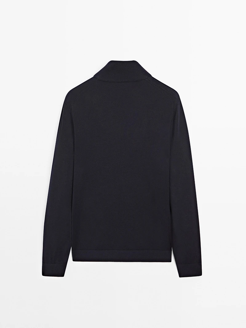Quarter-zip knit sweater