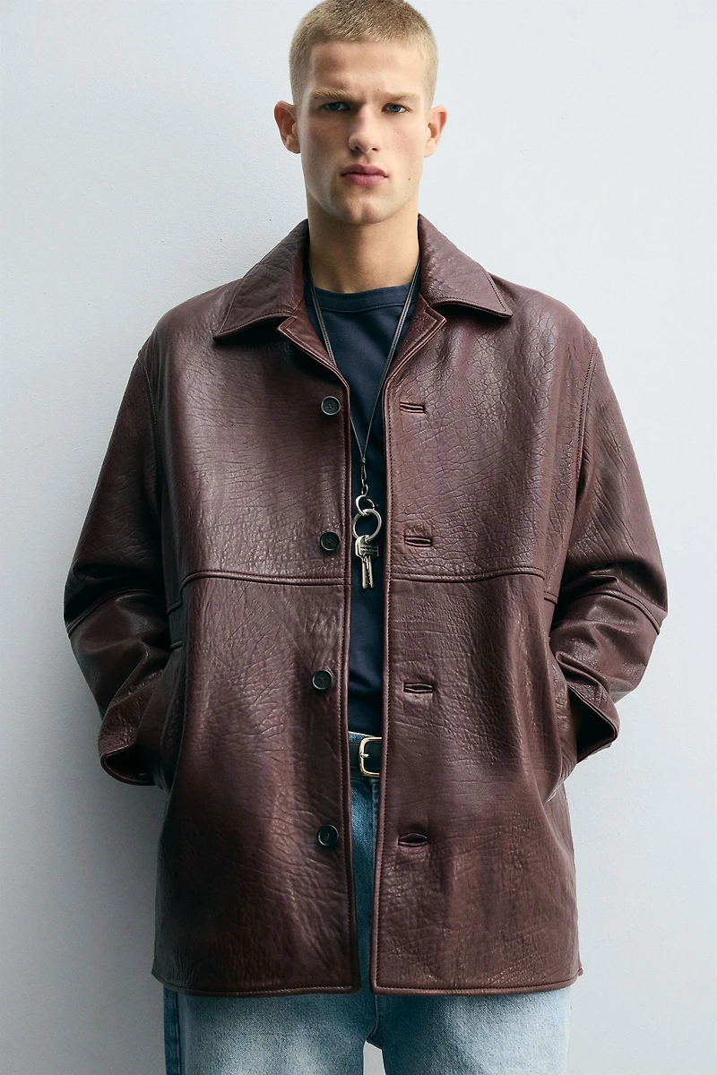 TEXTURED LEATHER JACKET