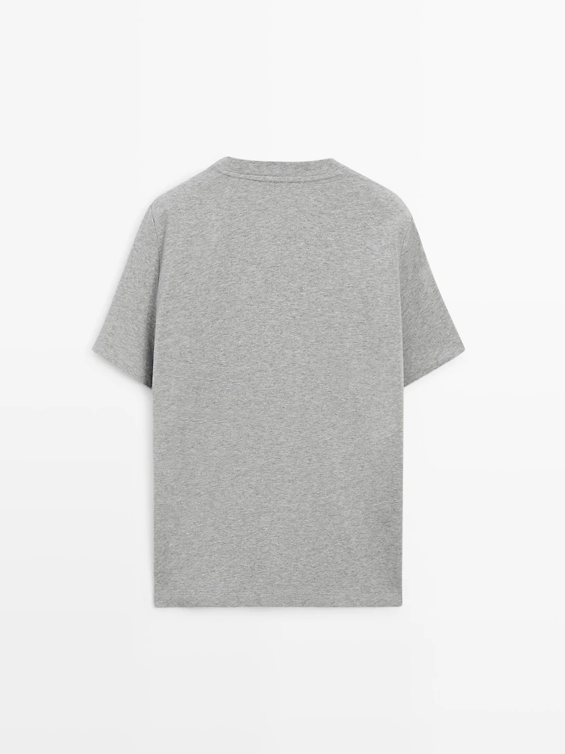 Short sleeve cotton melange T-shirt