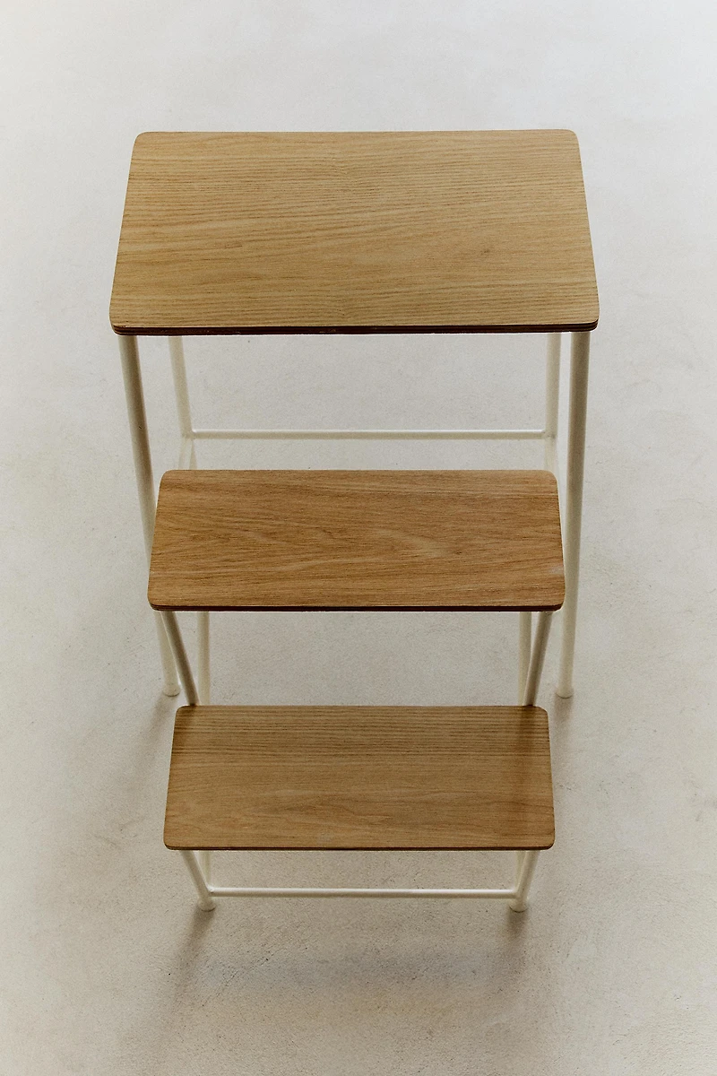 TABOURET ESCALIER TROIS MARCHES BOIS ET FER