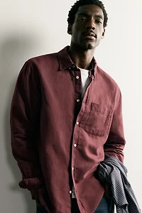 LINEN COTTON BLEND SHIRT