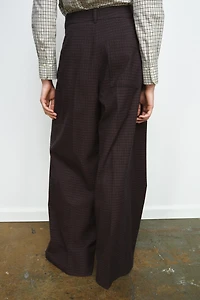 PANTALON À PINCES ET CARREAUX ZW COLLECTION