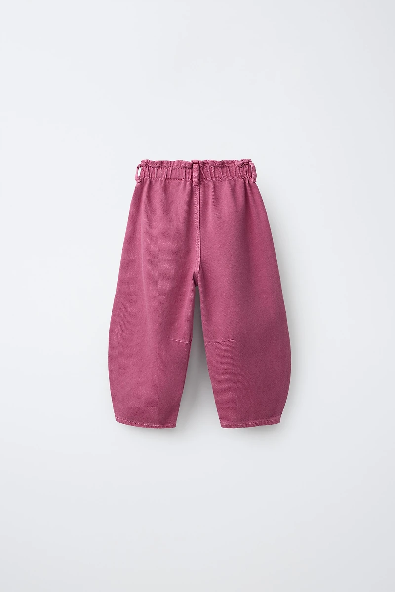 HEART POCKET TWILL BAGGY PANTS