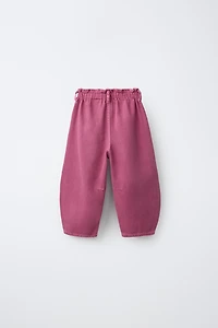 HEART POCKET TWILL BAGGY PANTS