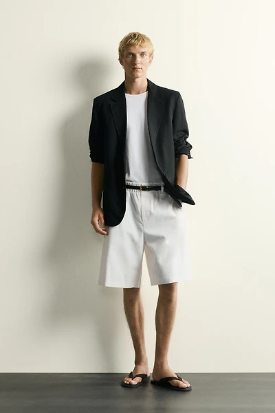 COTTON-LYOCELL WIDE FIT SHORTS
