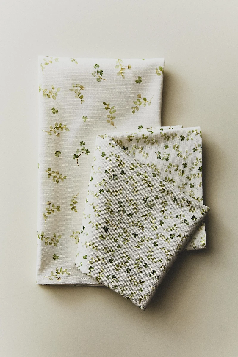 PACK OF COTTON FLORAL KITCHEN TOWELS (PACK OF 2