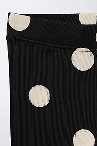 PRINTED RIBBED LEGGINGS