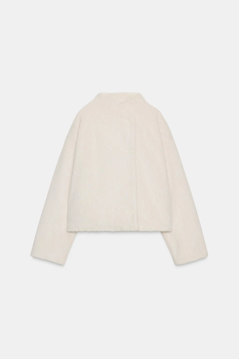 BLOUSON EFFET FOURRURE CROISÉ