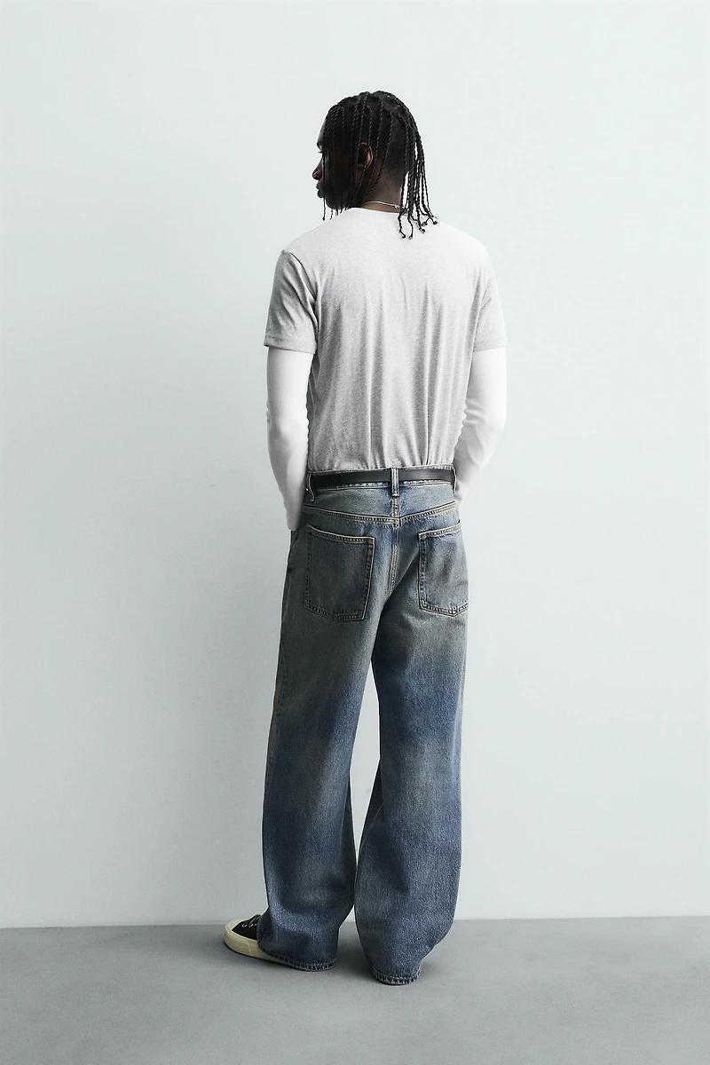 VINTAGE EFFECT BAGGY FIT JEANS