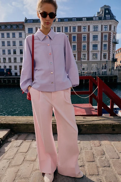 LINEN PUFF SLEEVE JACKET