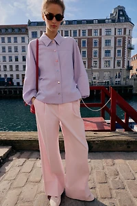 LINEN PUFF SLEEVE JACKET