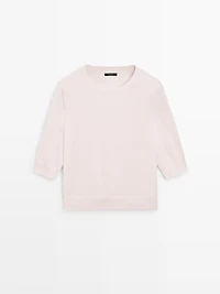 Cotton blend knit sweater