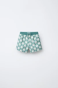 6-14 YEARS/ SPIRAL PRINT SWIM SHORTS
