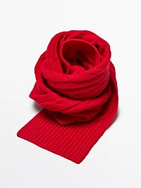 Écharpe tressée en laine mélangée