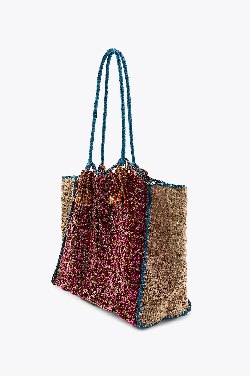 BEADED BRAIDED MAXI BAG