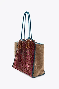 BEADED BRAIDED MAXI BAG