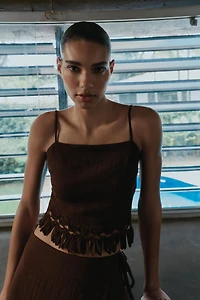 FRINGED CROP TOP
