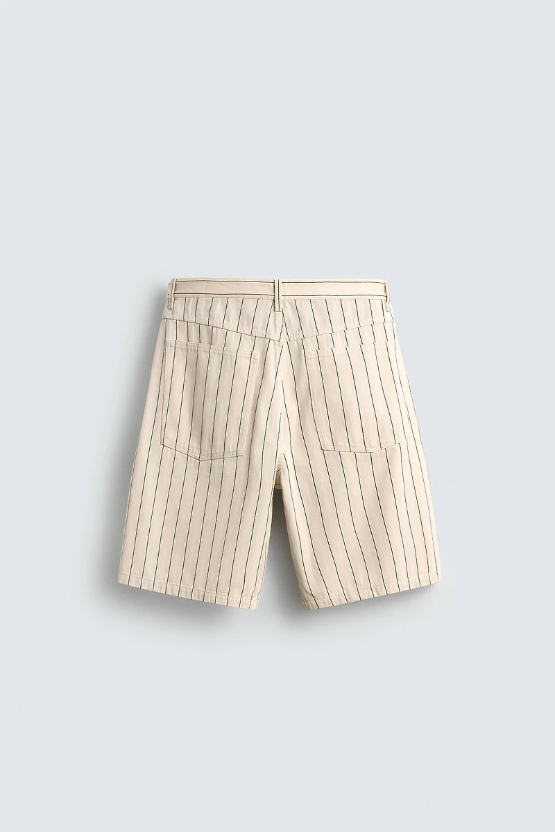 PINSTRIPE BAGGY FIT SHORTS