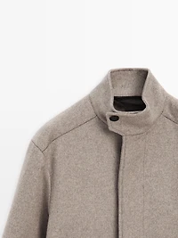 Wool blend high neck jacket - LIMITED