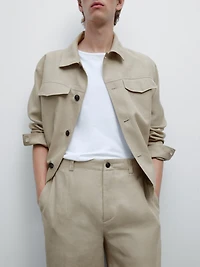 Pantalon total look 100 % lin