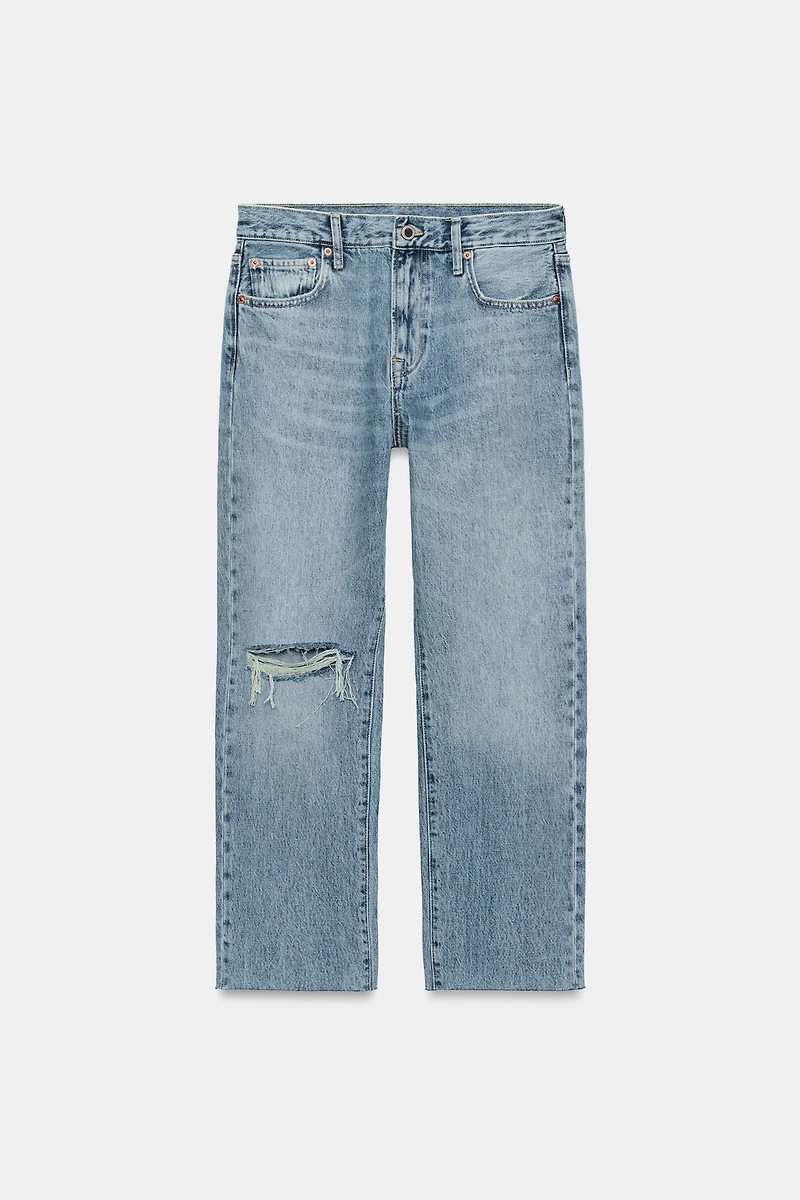 JEAN ZW COLLECTION DROIT TAILLE MOYENNE DÉCHIRÉ
