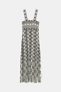 FRINGED KNIT DRESS
