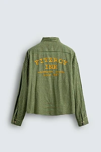 EMBROIDERED PLAID FLANNEL SHIRT