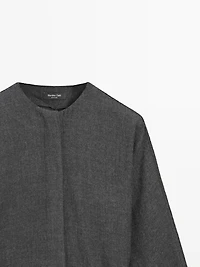 Felt texture shirt with tie detail