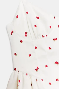 RUFFLED STRAWBERRY SATIN EFFECT TOP