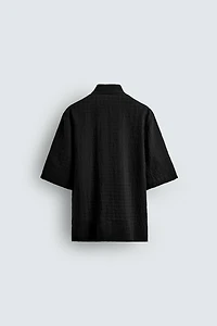 RELAXED FIT PLAID JACQUARD SHIRT