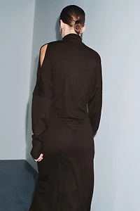 KNIT CUT OUT MIDI DRESS