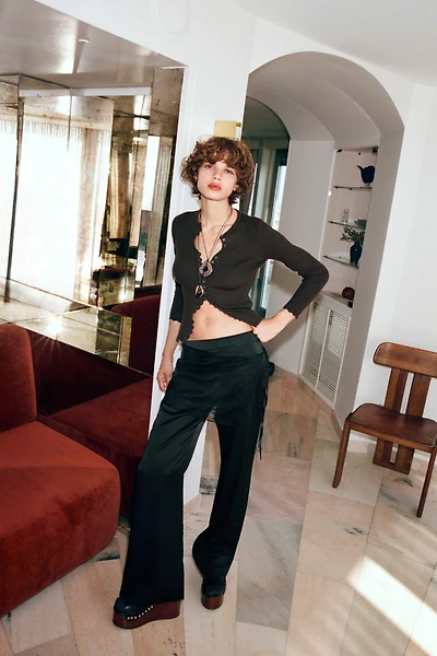 SATIN PAREO LACE PANTS