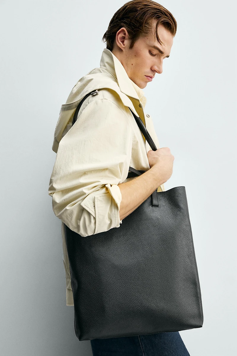 LEATHER SHOPPER BAG