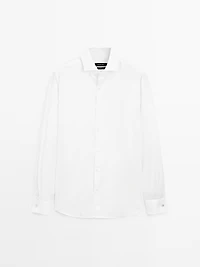 Chemise slim doubles poignets en coton