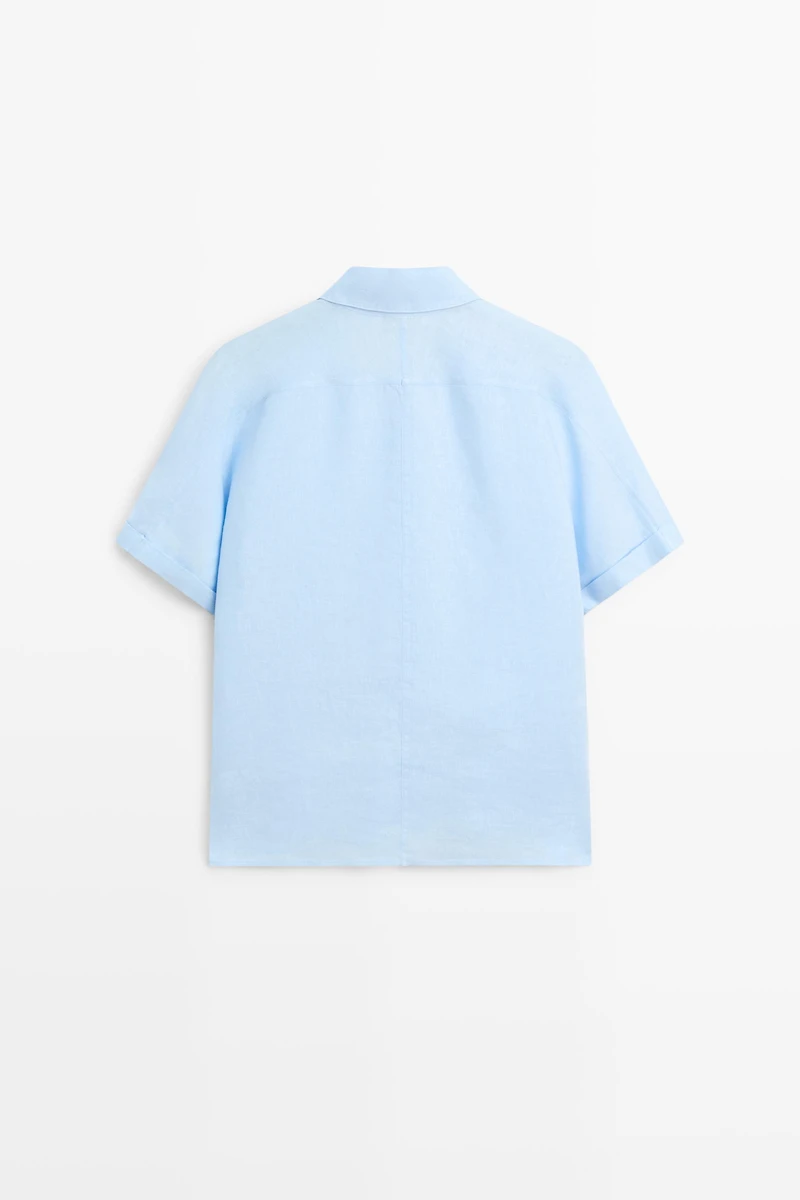 Chemise manches courtes 100 % lin