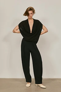 Silk blend top with cowl neckline - LIMITED EDITION