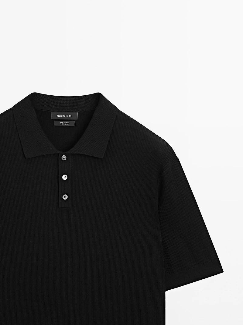 Polo en maille 100 % coton à bord-côte