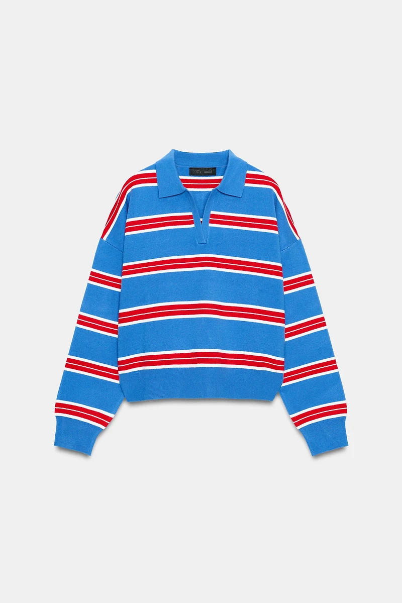 STRIPED KNIT POLO