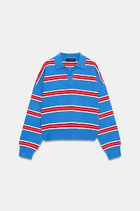STRIPED KNIT POLO