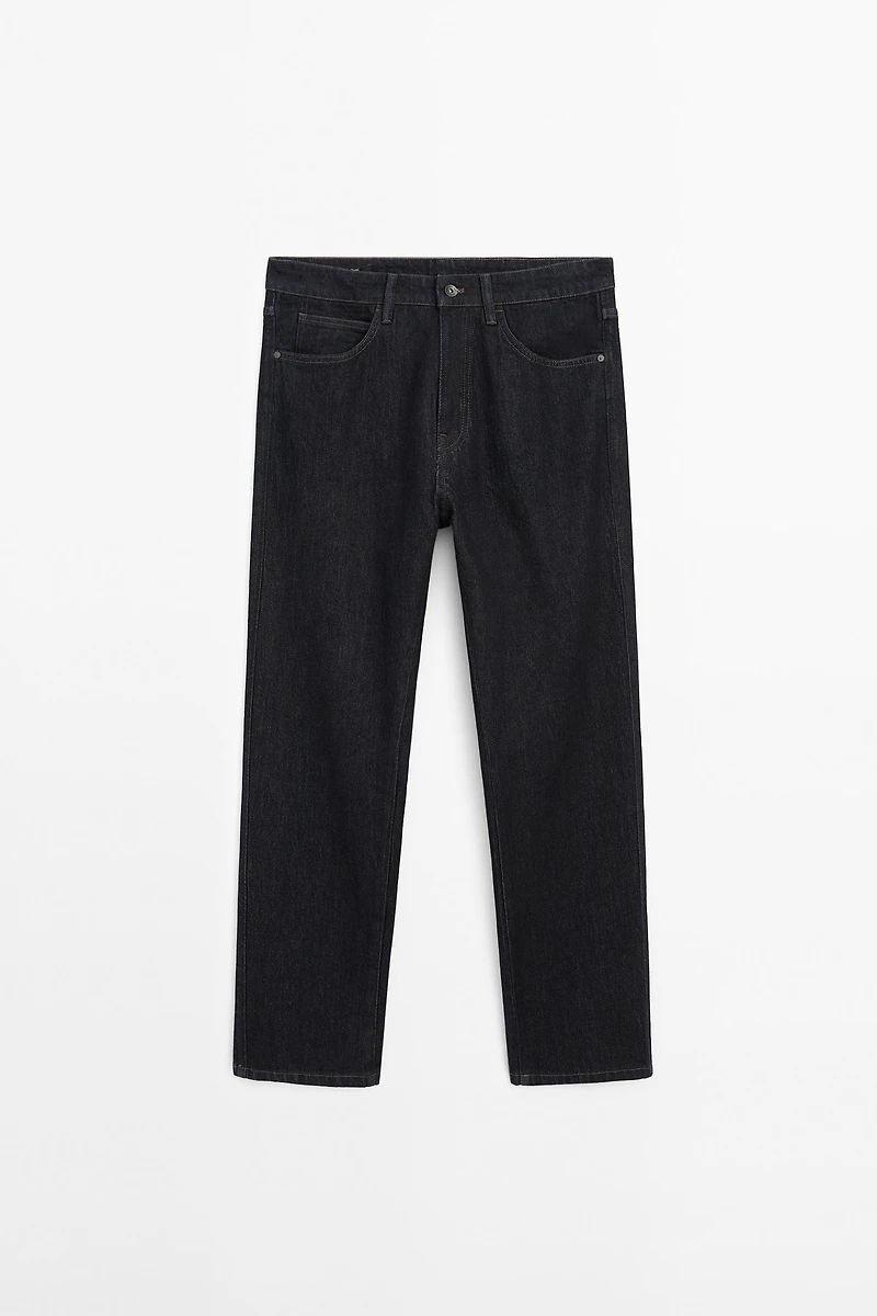 Rinse wash tapered fit jeans
