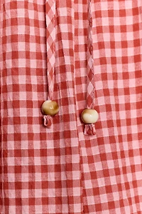 GINGHAM WIDE LEG PANTS