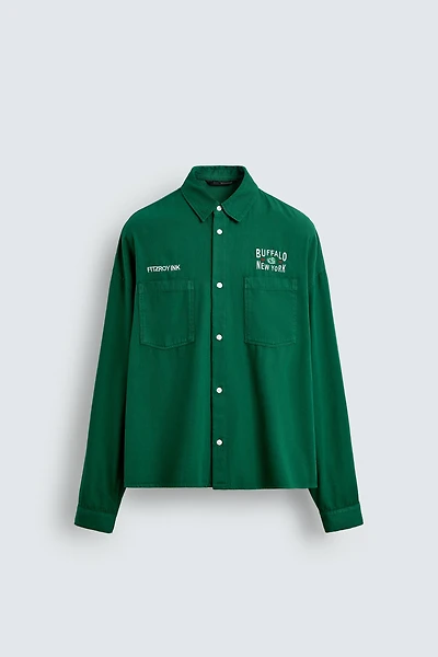 CONTRAST EMBROIDERY SHIRT