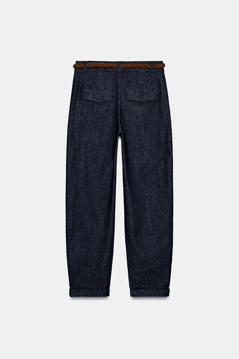 BRAIDED BELT CHINO PANTS