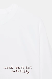 LONG SLEEVE TEXT T-SHIRT