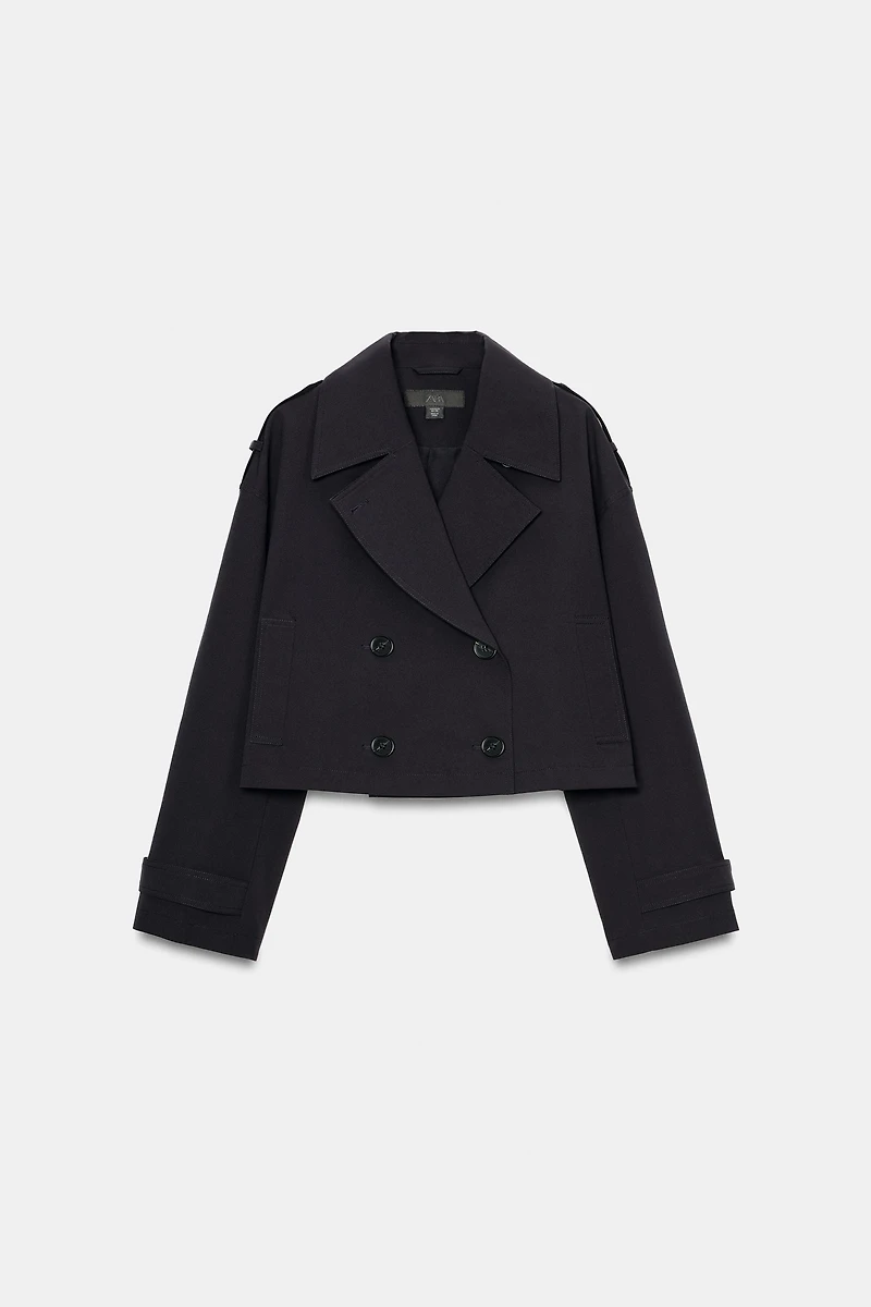 SHORT DOUBLE-BREASTED TRENCH COAT