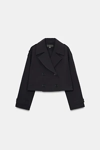 SHORT DOUBLE-BREASTED TRENCH COAT