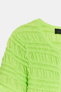 SMOCKED KNIT TOP