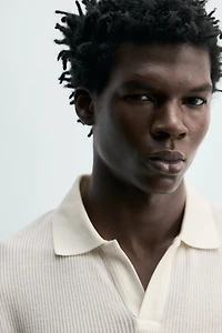 POLO REGULAR FIT EN COTON STRUCTURÉ